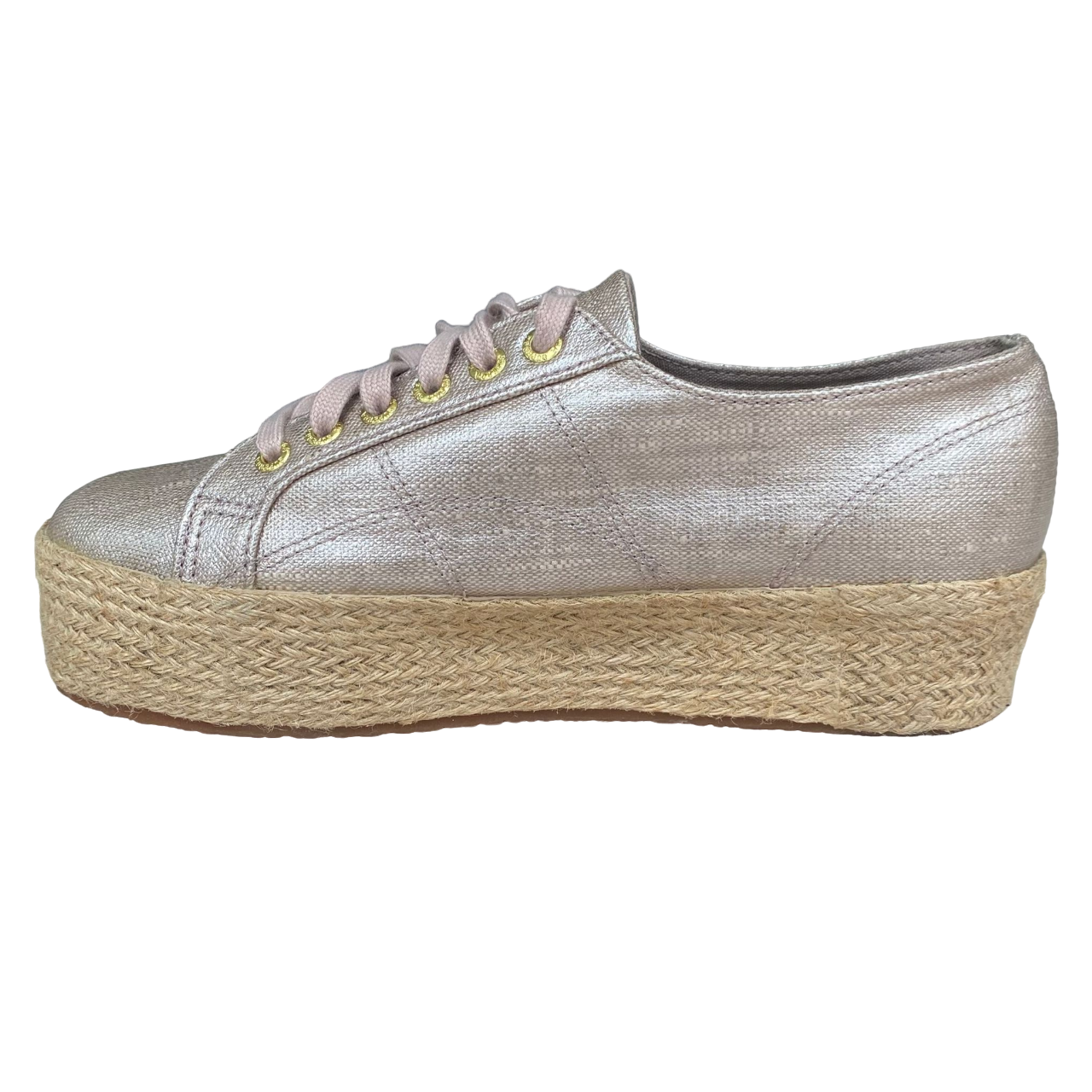 Superga scarpa sneakers da donna con zeppa 2790 Lino ROPE S00BND0 238 beige