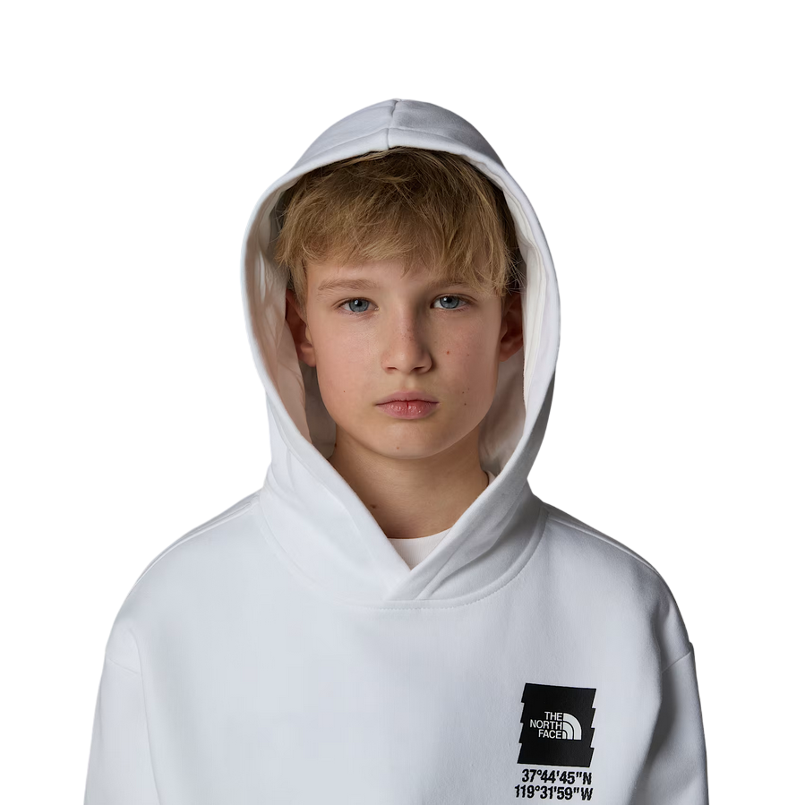 The North Face felpa con cappuccio da ragazzo Coordinates Graphic NF0A89HKFN4 bianco