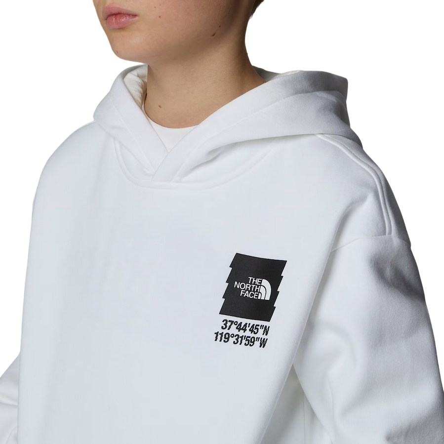 The North Face felpa con cappuccio da ragazzo Coordinates Graphic NF0A89HKFN4 bianco
