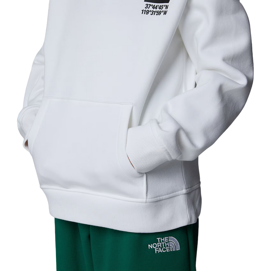The North Face felpa con cappuccio da ragazzo Coordinates Graphic NF0A89HKFN4 bianco