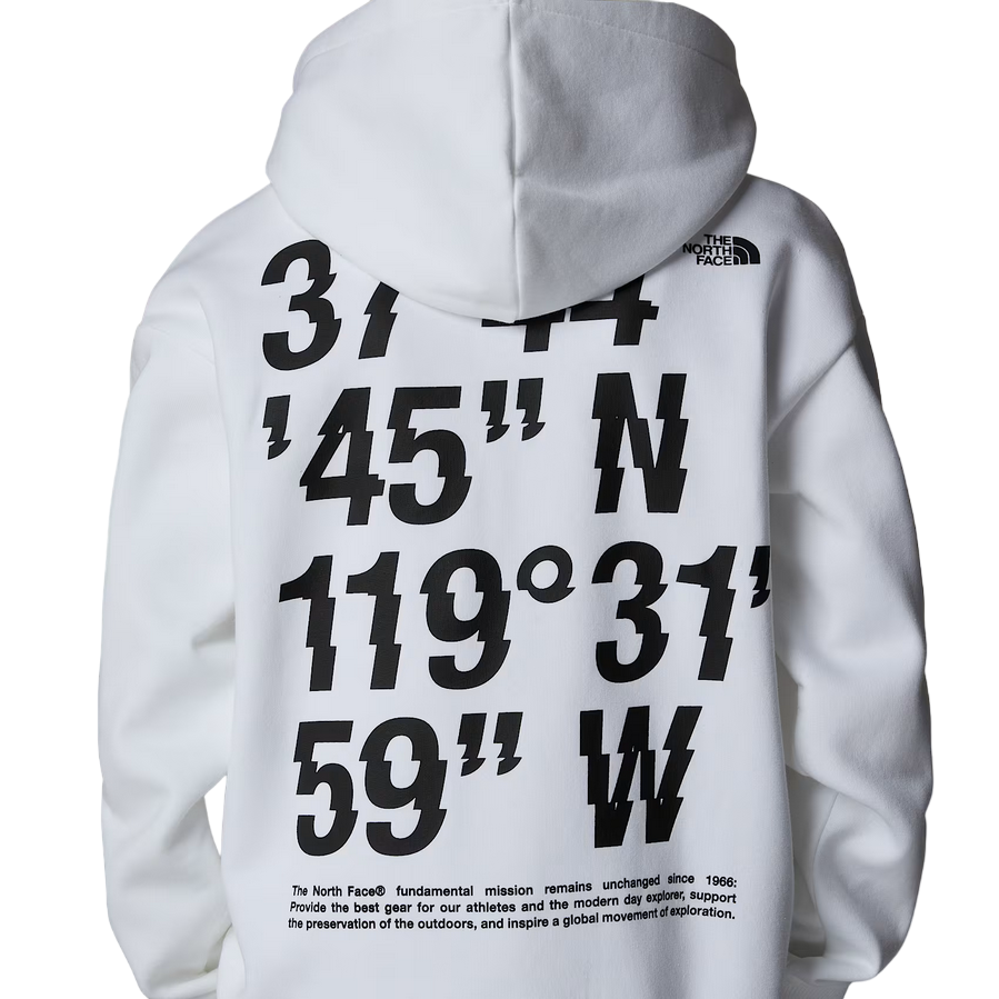 The North Face felpa con cappuccio da ragazzo Coordinates Graphic NF0A89HKFN4 bianco