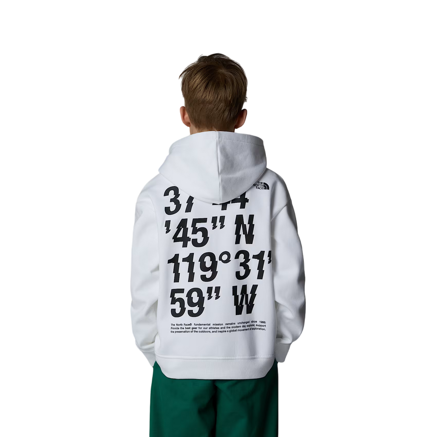 The North Face felpa con cappuccio da ragazzo Coordinates Graphic NF0A89HKFN4 bianco