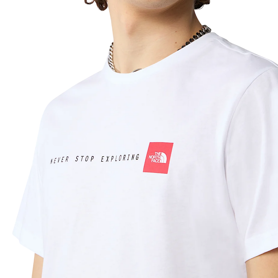 The North Face maglietta manica corta da uomo Never Stop Exploring NF0A87NSFN4 bianco