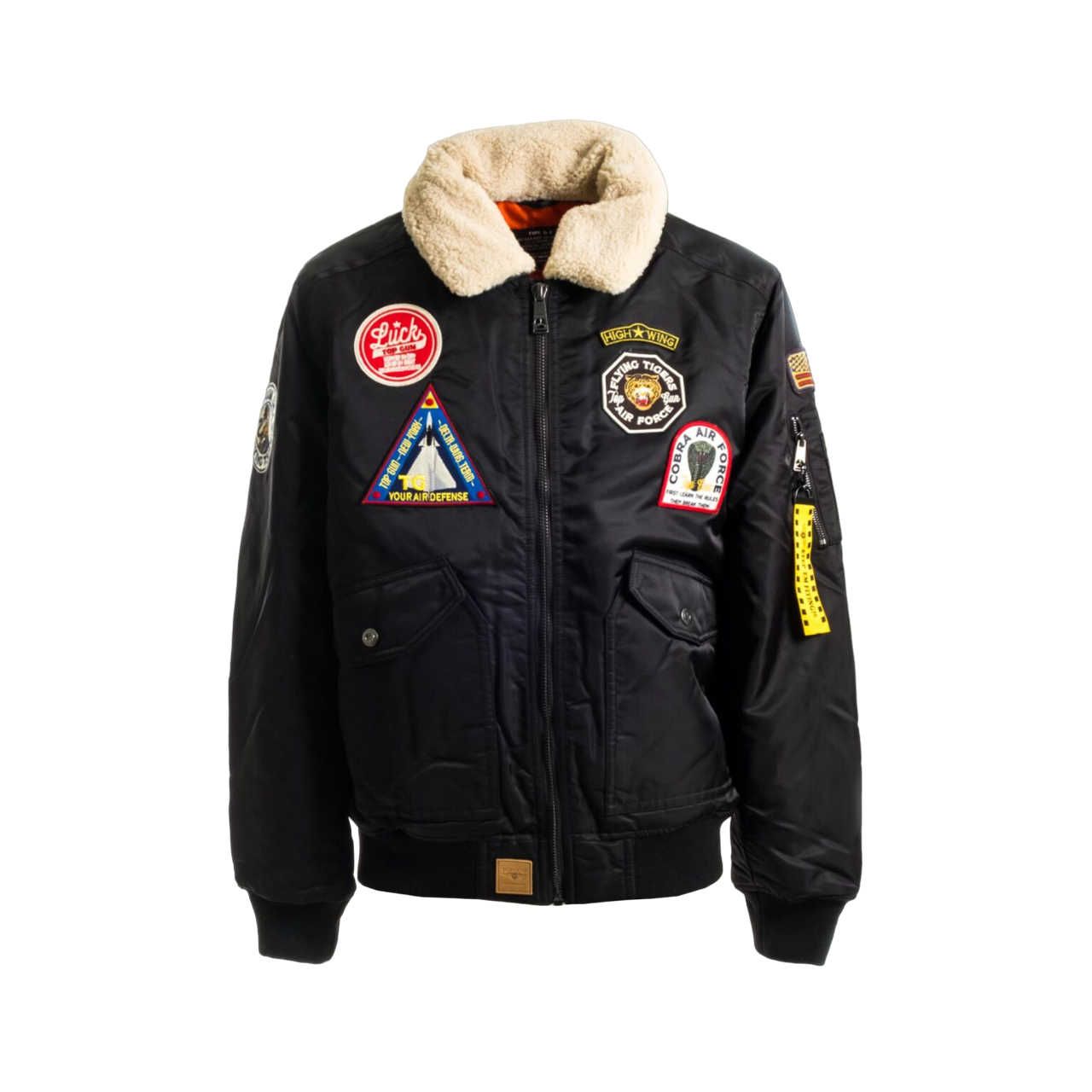 Top Gun Giubbotto Bomber da uomo con collo pelliccia 01G0100 001 nero