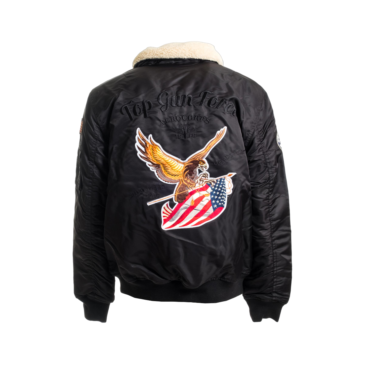 Top Gun Giubbotto Bomber da uomo con collo pelliccia 01G0100 001 nero