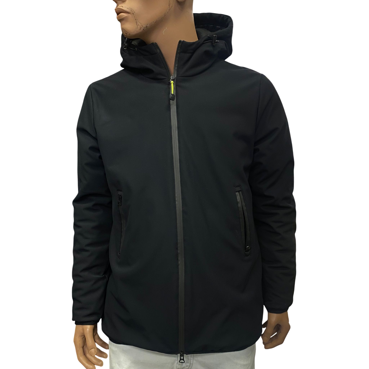 Trez giubbotto da uomo lungo con cappuccio M40280 nero