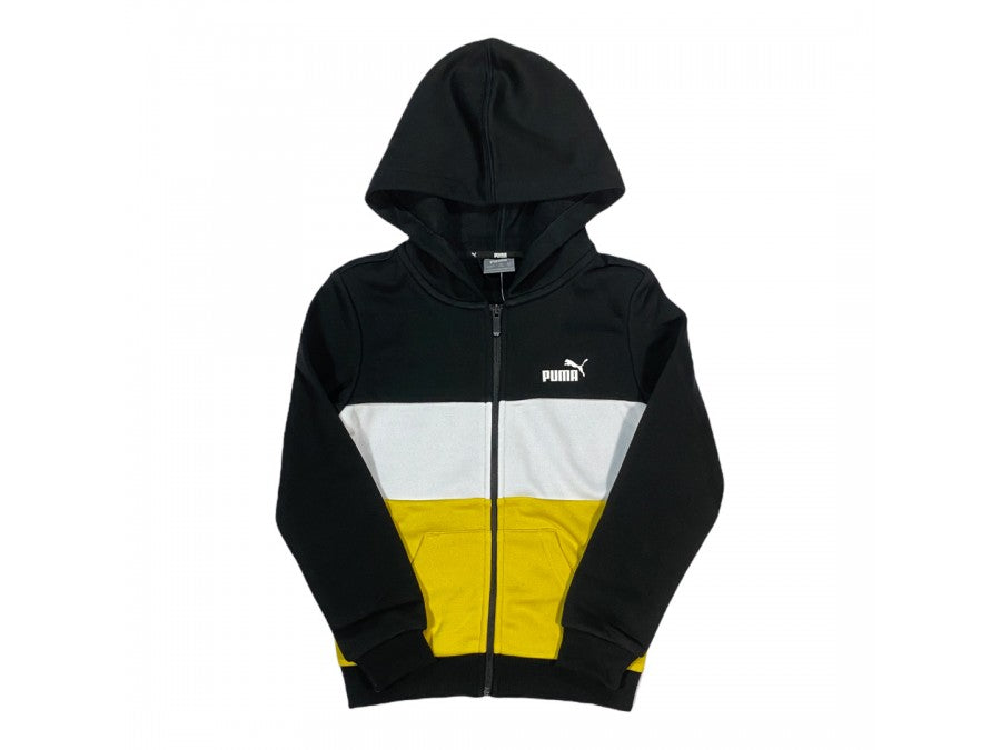 Puma Tuta sportiva da ragazzo Colorblock 847604 01 nero giallo limone