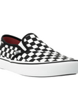 Dettaglio pattern checkerboard Vans Comfycush Slip-On VN0A3WME5GU1, motivo scacchi bianco-nero classico