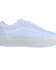 Sneakers Vans Ward Platform bianche in canvas con suola rialzata, modello VN0A3TLC0RG1 per donna