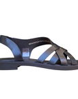 Vueva sandalo donna tacco basso WD-425R24 BLK nero elegante vista laterale