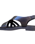Vueva sandalo donna tacco basso WD-425R24 BLK nero elegante vista laterale interna