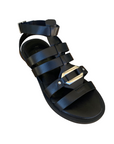 Sandalo da donna Vueva WD-425R25 311 BLK nero con tacco basso, vista dall'alto