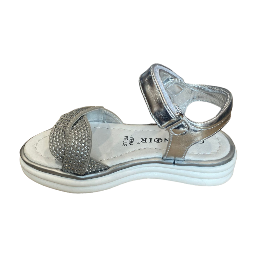 CafèNoir girl's sandal with braided band C-2110S silver