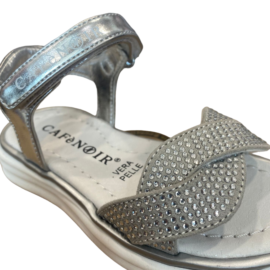 CafèNoir girl's sandal with braided band C-2110S silver