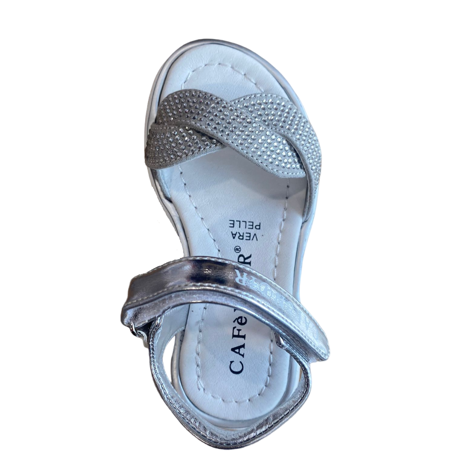CafèNoir girl's sandal with braided band C-2110S silver