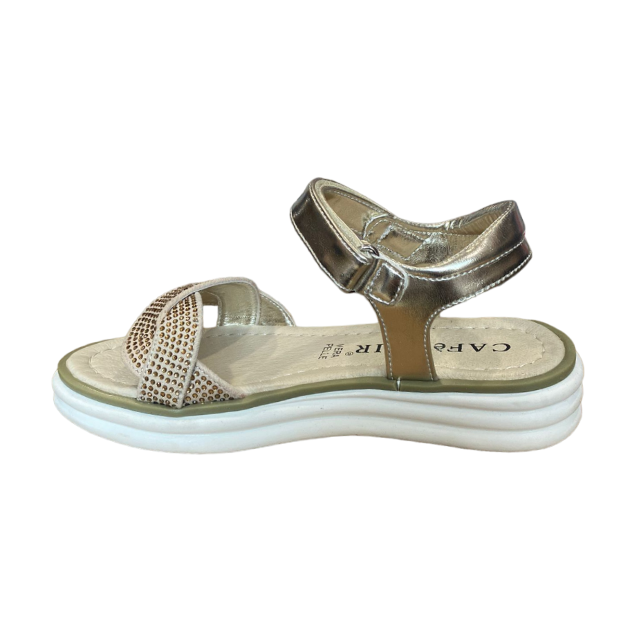 CafèNoir Girl's sandal with braided band C-2110 gold
