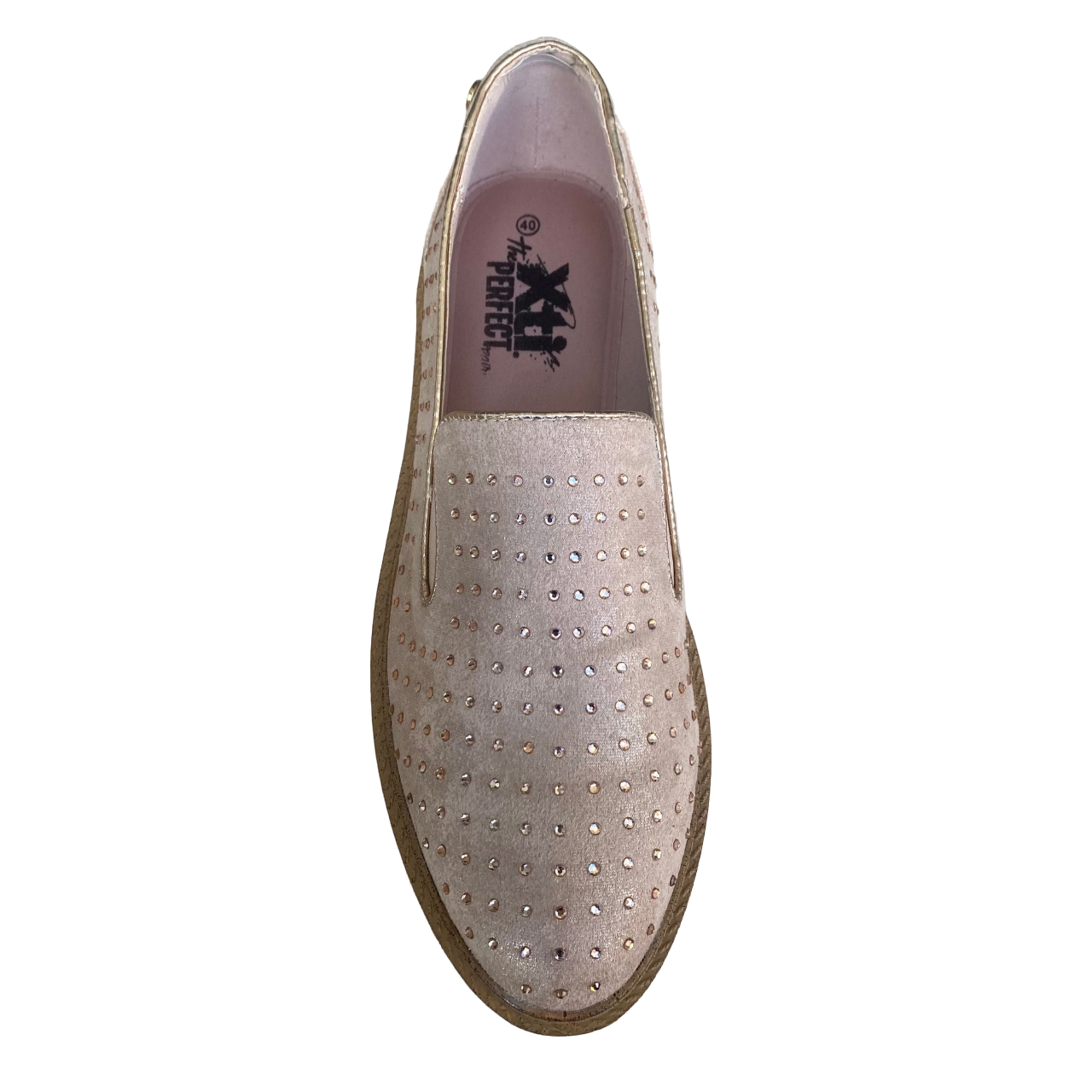 Xti women's casual moccasin shoe Zapato Antelina 47772 golden pink