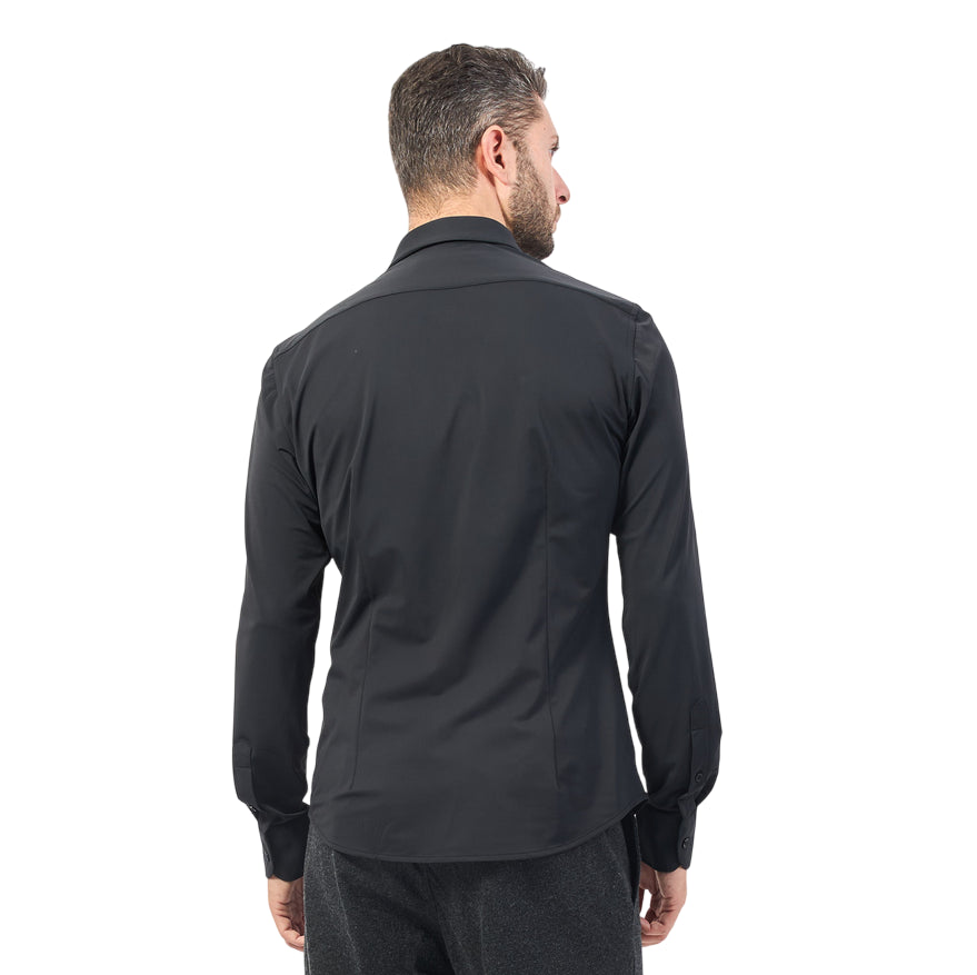 YES ZEE – Camicia Uomo No Stiro 0362 C809 0801 Nero - retro