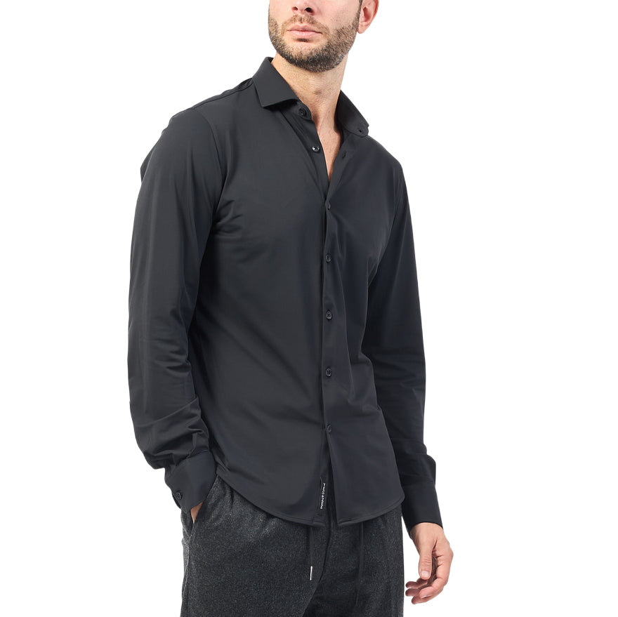 YES ZEE – Camicia Uomo No Stiro 0362 C809 0801 Nero - zoom