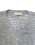 Yes Zee Maglia Donna Scollo V Glitter Lavorata 1398 M019 0809 grigio - Girocollo