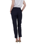 Yes Zee Pantalone Donna Chinos in Punto Milano 1016 P378 CE00 Blu - Vista Posteriore
