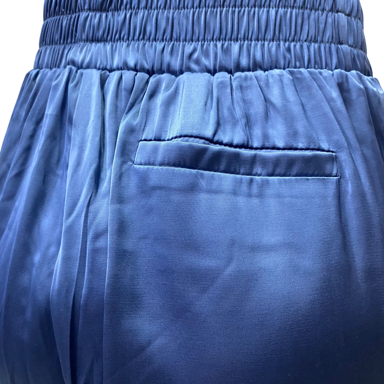 Yes Zee pantalone da donna morbido con coulisse in vita 1455 bluette