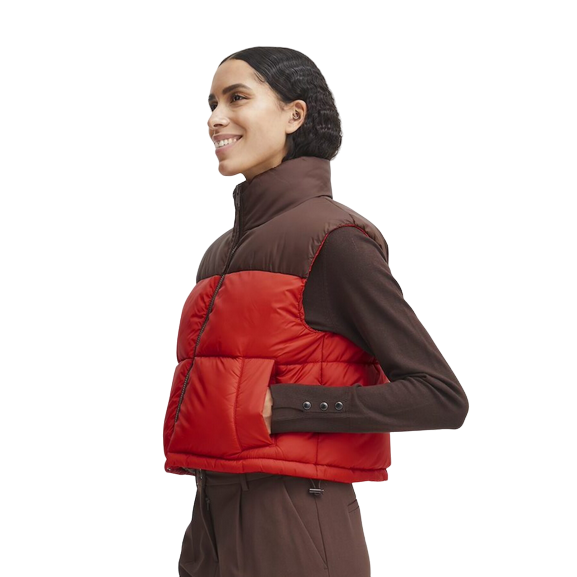 b.young short women's vest jacket Bomina col Wasitcoat 20813371 202174 coffee-chocolate