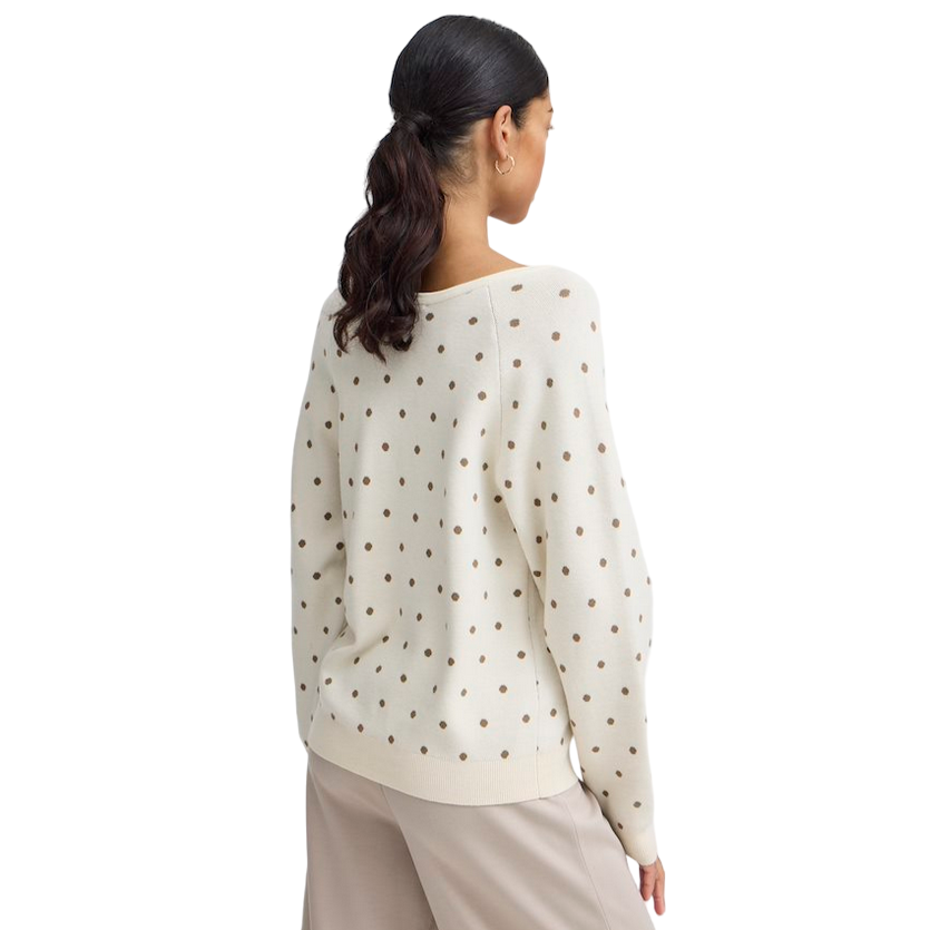 b.young maglione girocollo da pois da donna Bymiran dot Jumper 20815262 1306051 betulla