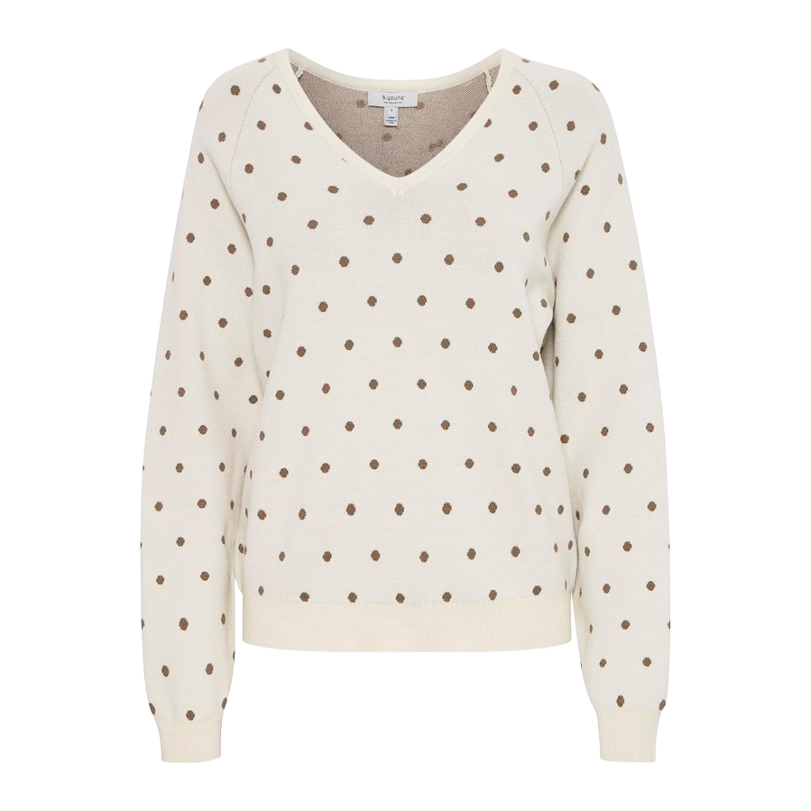 b.young maglione girocollo da pois da donna Bymiran dot Jumper 20815262 1306051 betulla
