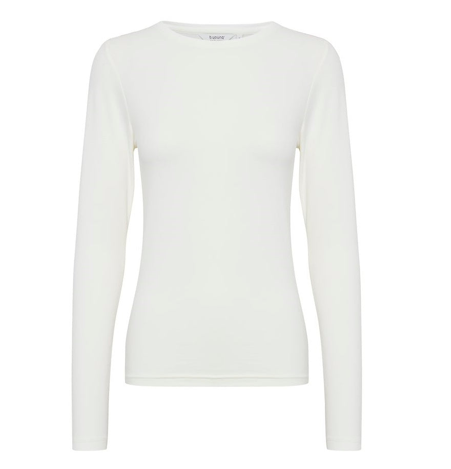 b.young t-shirt da donna manica lunga Pamila 20807594 80115 bianco latte