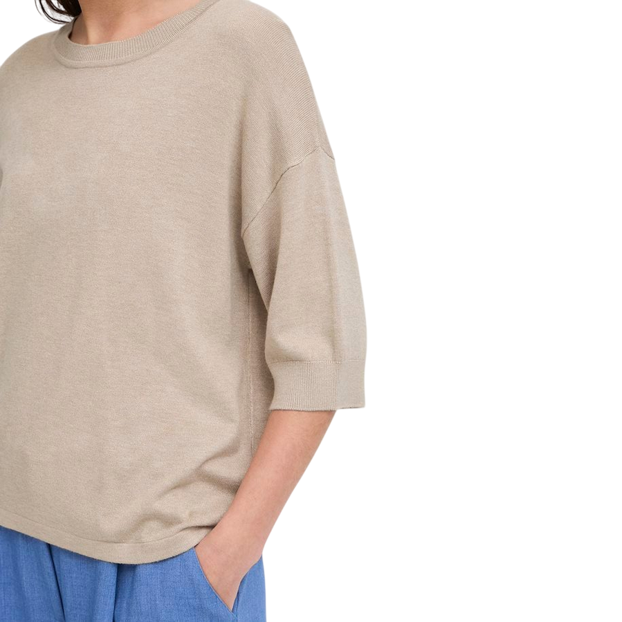 b young maglietta a righe con manica 3/4 da donna Bymmorla 20814397 20814397 ecru