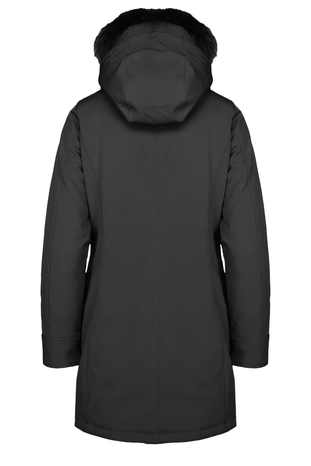 Censured women's fitted jacket with hood and detachable synthetic fur CW 235P T NEP3 90 black