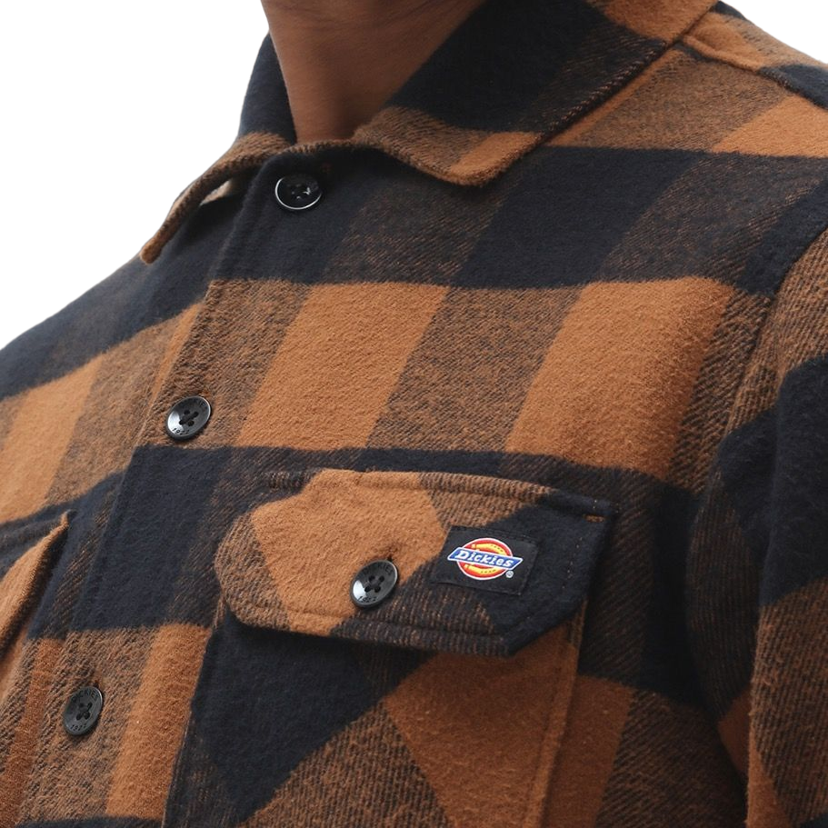 Dickies unisex adult cotton flannel shirt New Sacramento DK0A4XDZB00 brown