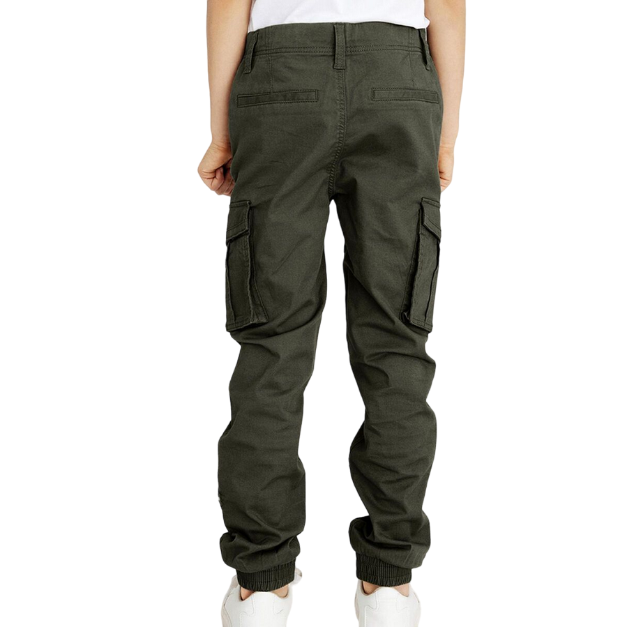 name it boy's trousers with large pockets and elasticated ankle 13151735 rosin
