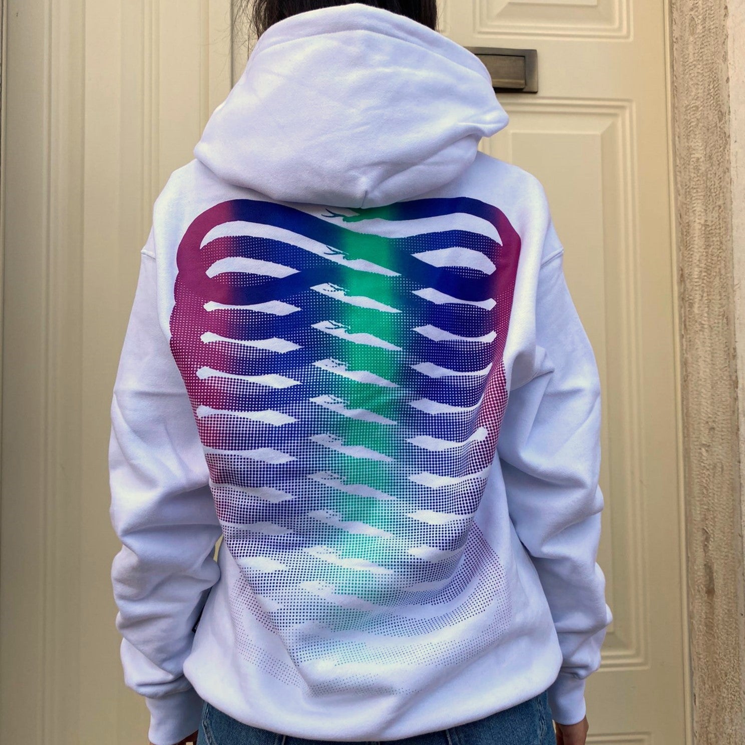 Propaganda hoodie Ribs Gradient 313-02 white