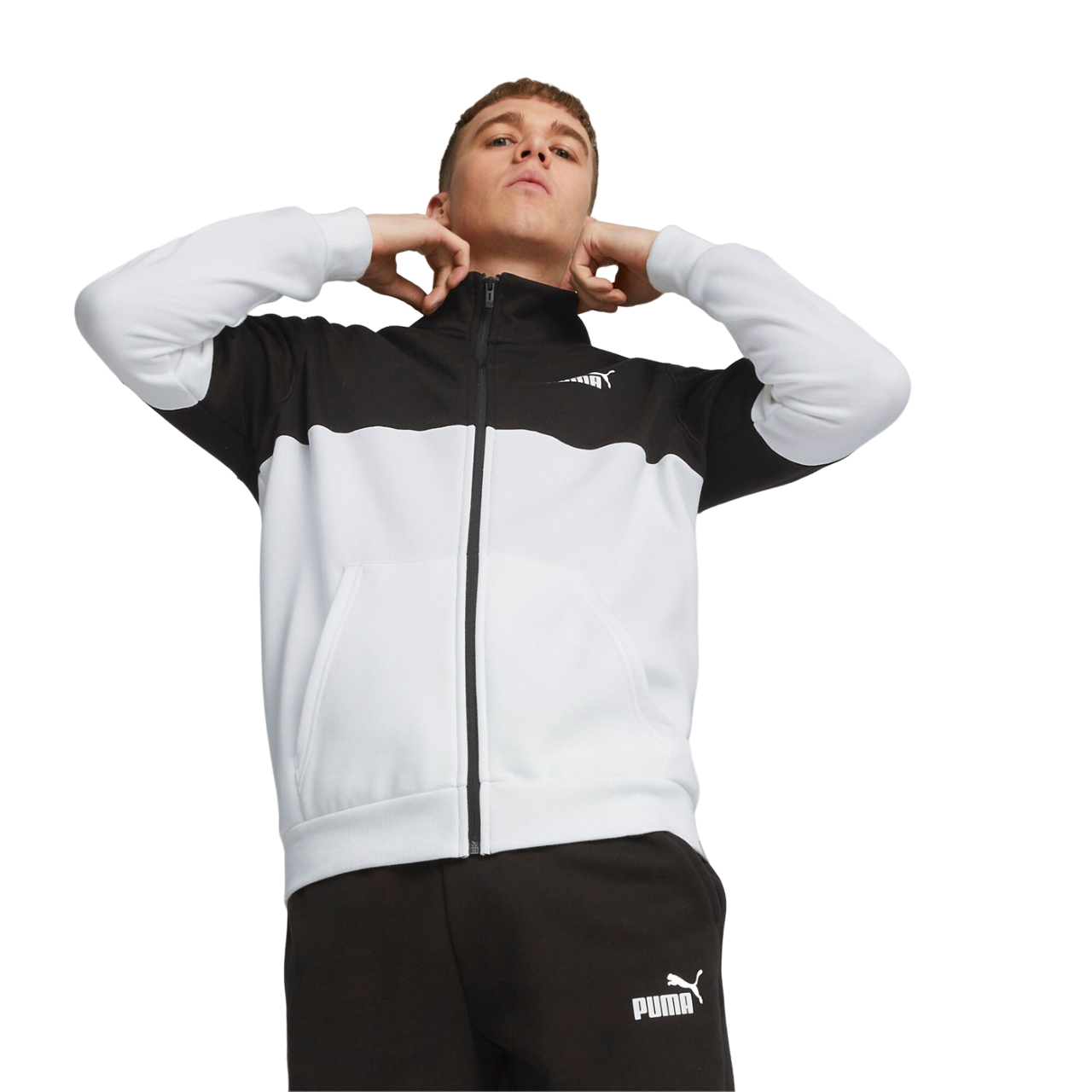 Puma tuta sportiva da uomo Power Colorblock 670038-01 nero-bianco