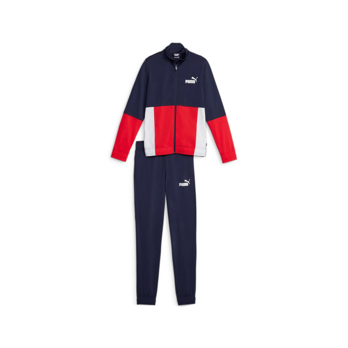 Puma tuta sportiva da ragazzo in poliestere Colorblock 676373-06 blu-rosso