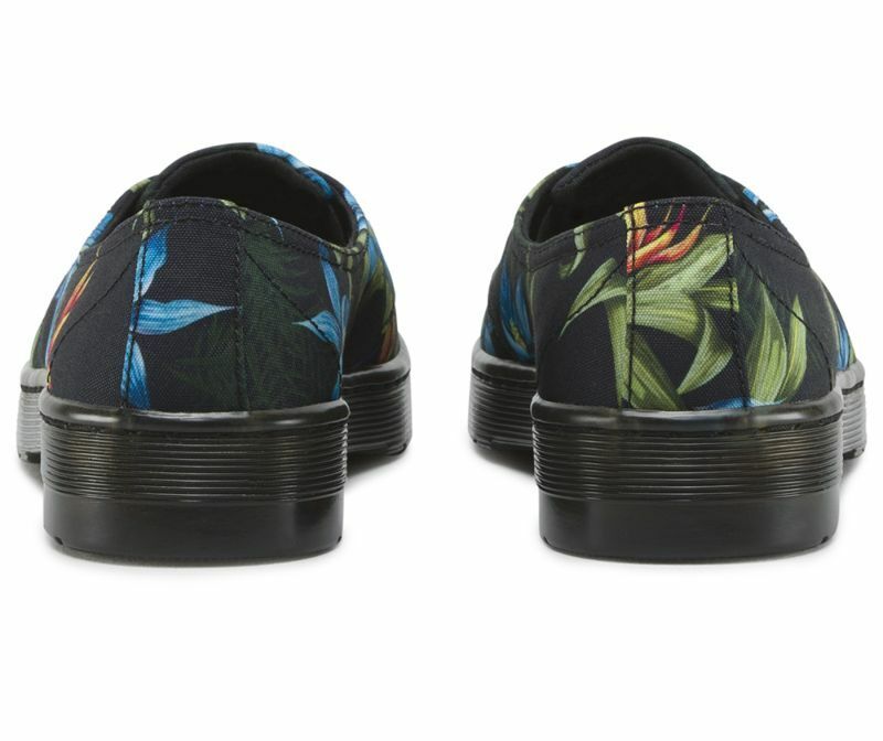 Dr. Martens women's canvas ballerina shoe Morada Hawaiian Floral T Canvas 16576002 black
