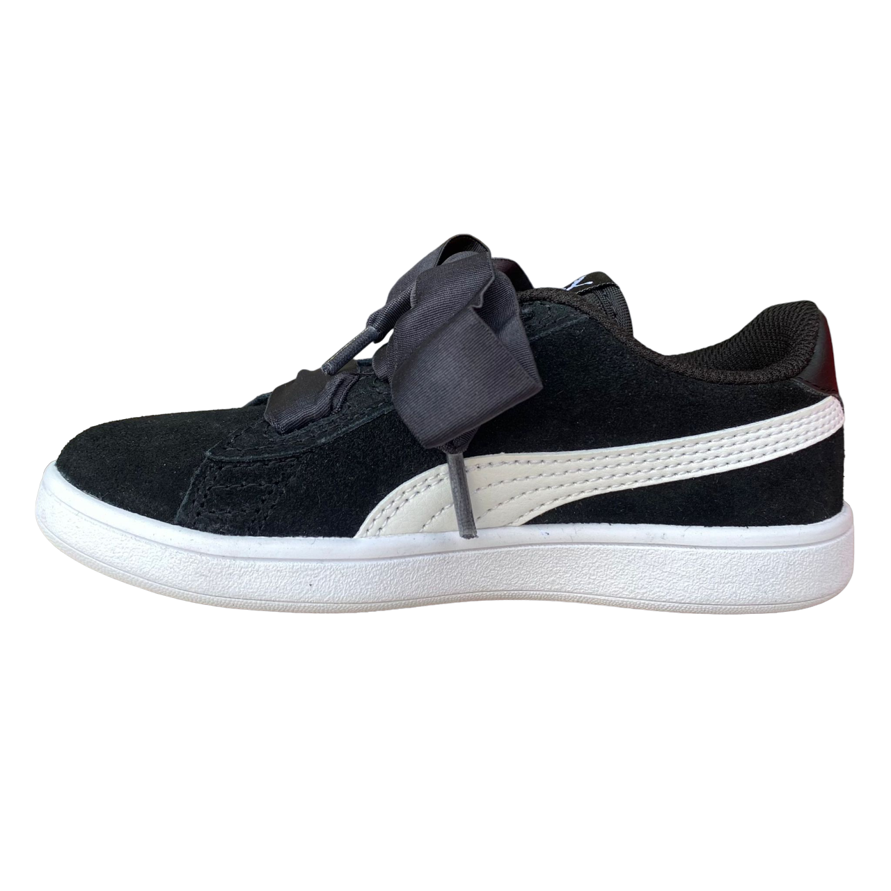 Puma girls' sneakers Smash V2 Ribbon AC PS 366004 01 black-white