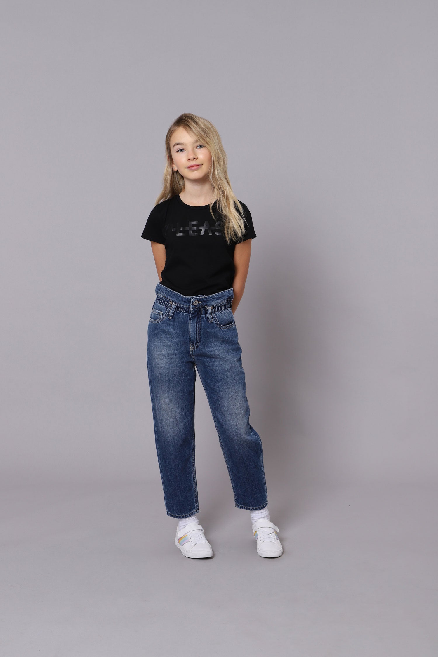 Please Pantalone Denim Paperbag PHG3B37G31 1670 blu denim