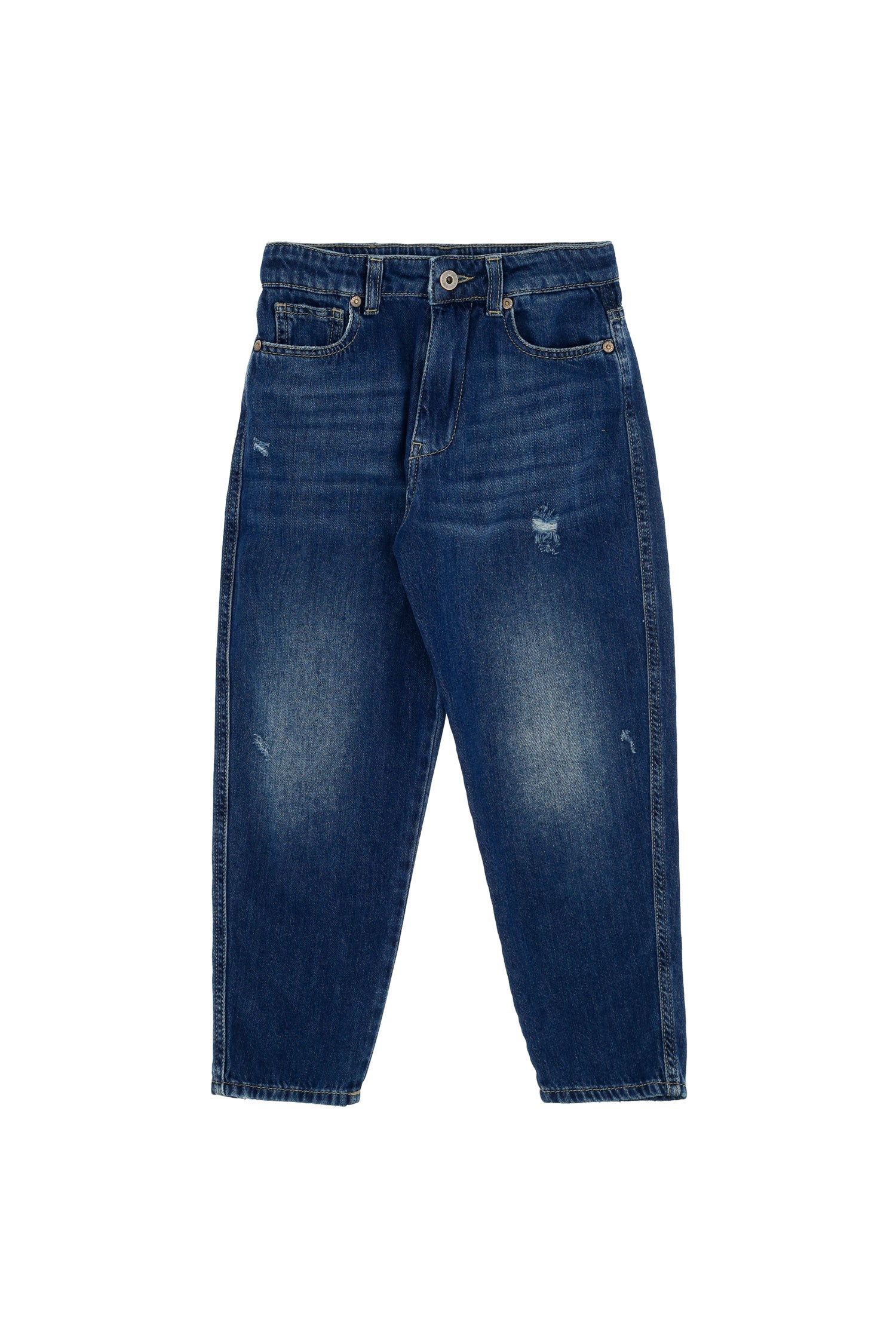 Please Pantalone Denim Mom-Fit effetto Délavé PHG4F98G31 1670 blue denim