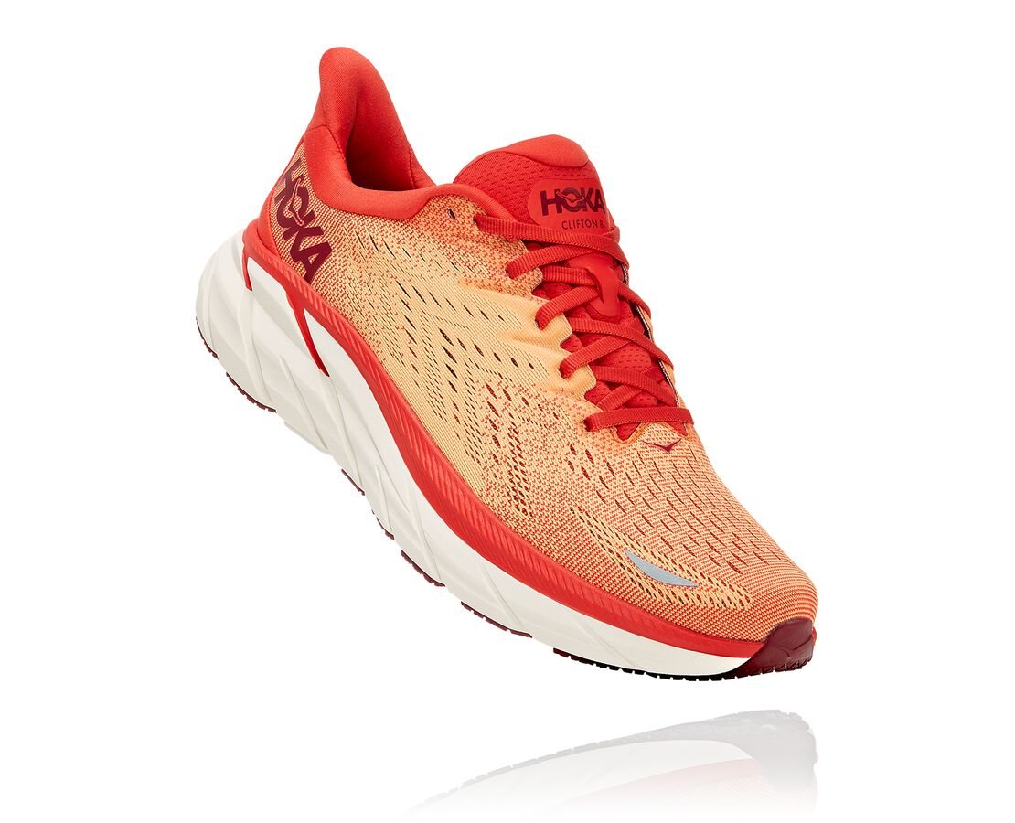 Hoka One One men's running shoe Clifton 8 1119393/FBOR red orange