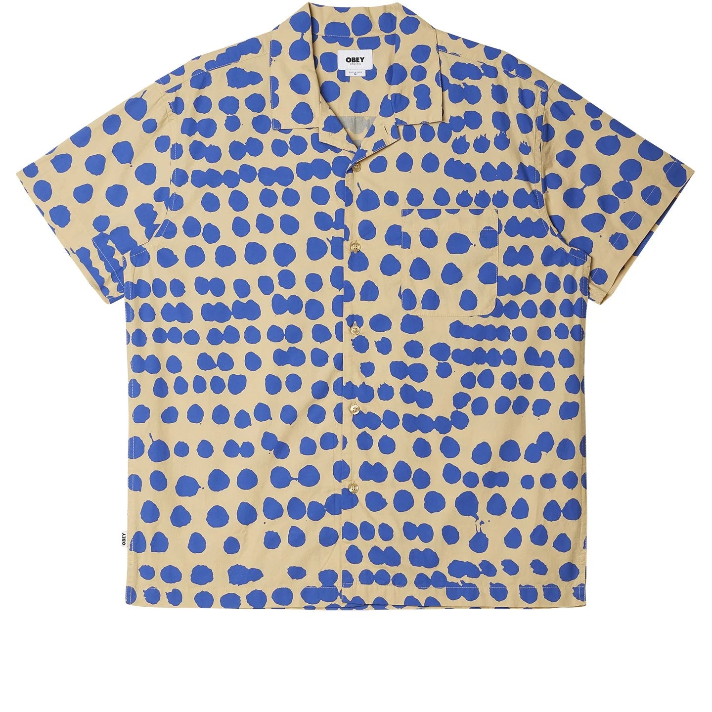 Obey short sleeve shirt in woven cotton Connect 181210386 irish cream multi