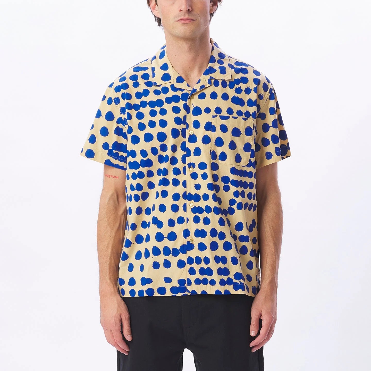 Obey short sleeve shirt in woven cotton Connect 181210386 irish cream multi