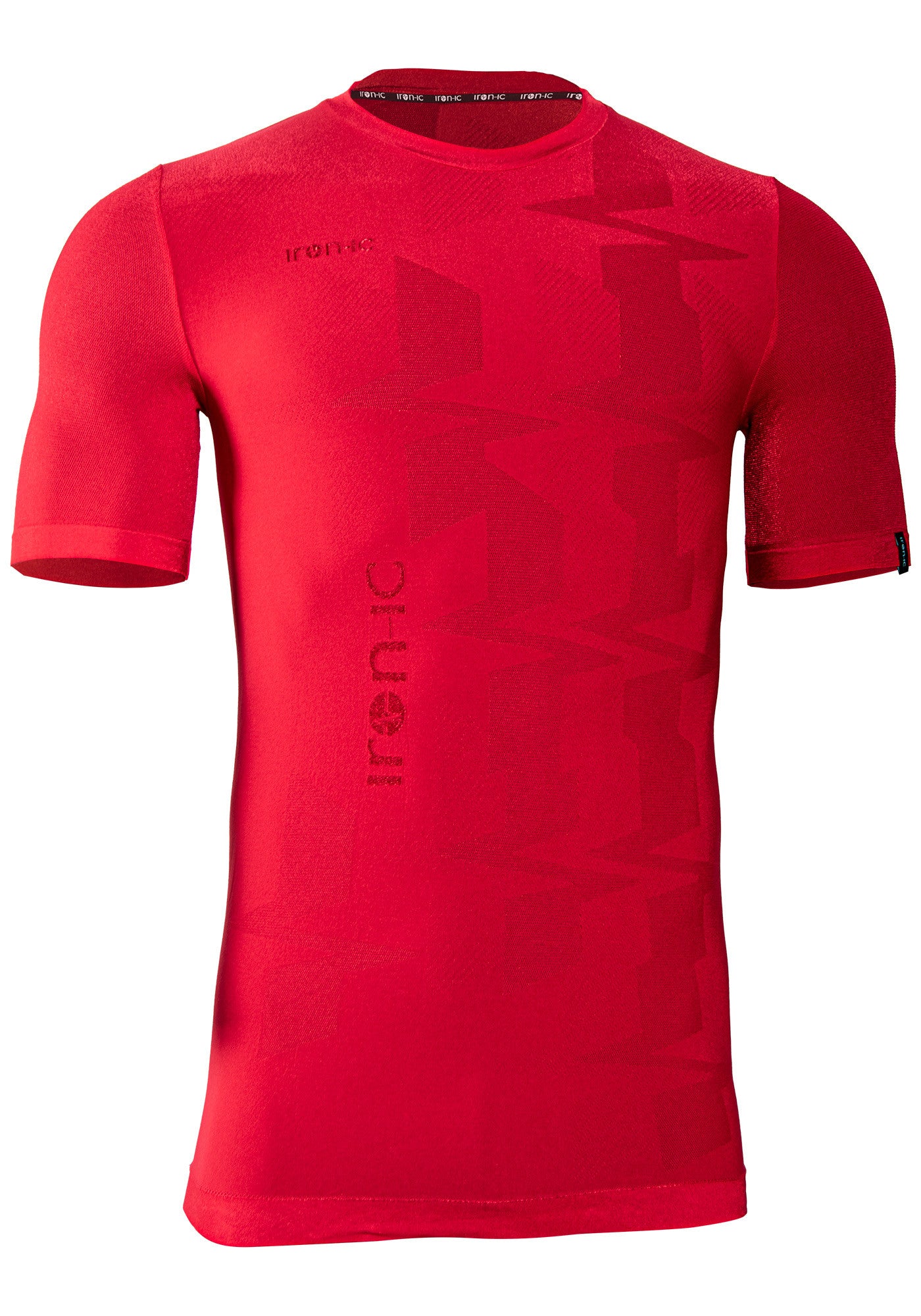 Iron-IC Maglia da uomo manica corta Zig Zag Outwear UV Protection 201600 rosso