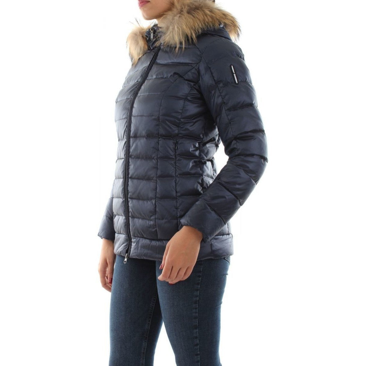 Bomboogie Women's iridescent nylon sateen down jacket GW798PTCSI297 poseidon blue