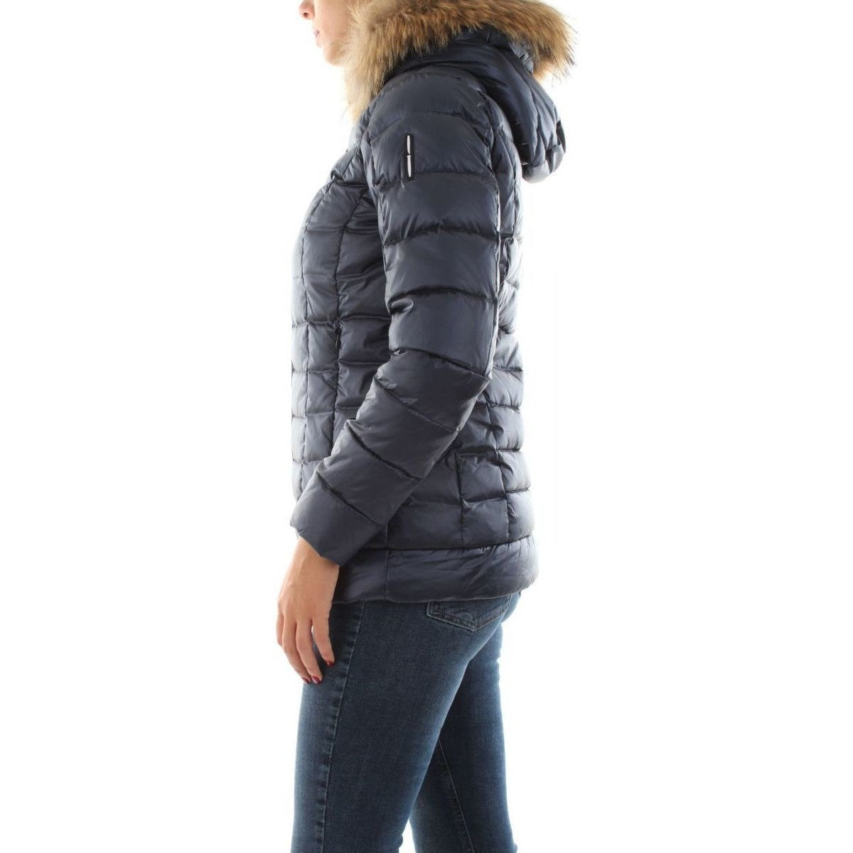 Bomboogie Women's iridescent nylon sateen down jacket GW798PTCSI297 poseidon blue