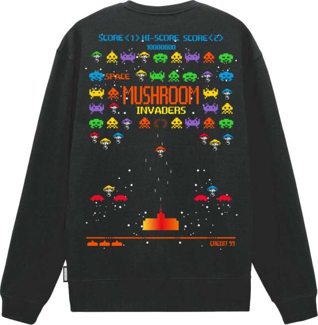Mushroom Crewneck sweatshirt in cotton with print 22FWMU21008-01 black