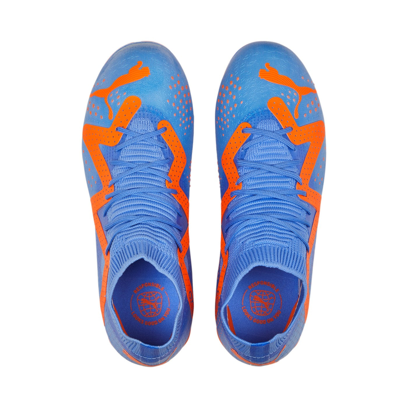 Puma Future Match FG/AG boys' football boot 107195-01 blue glimmer-white-ultra orange