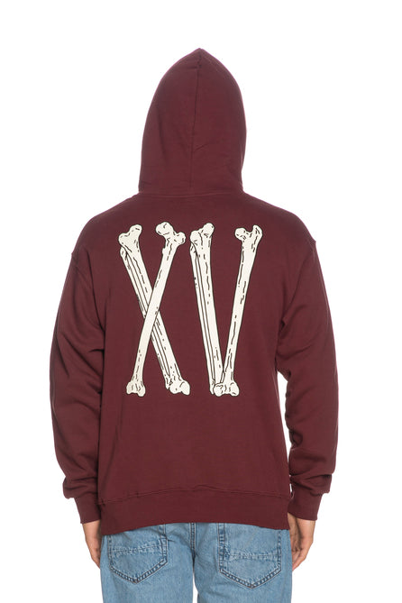 Propaganda Felpa Con Cappuccio XV Bones Hoodie 21FWPRFE559-14 bordeaux